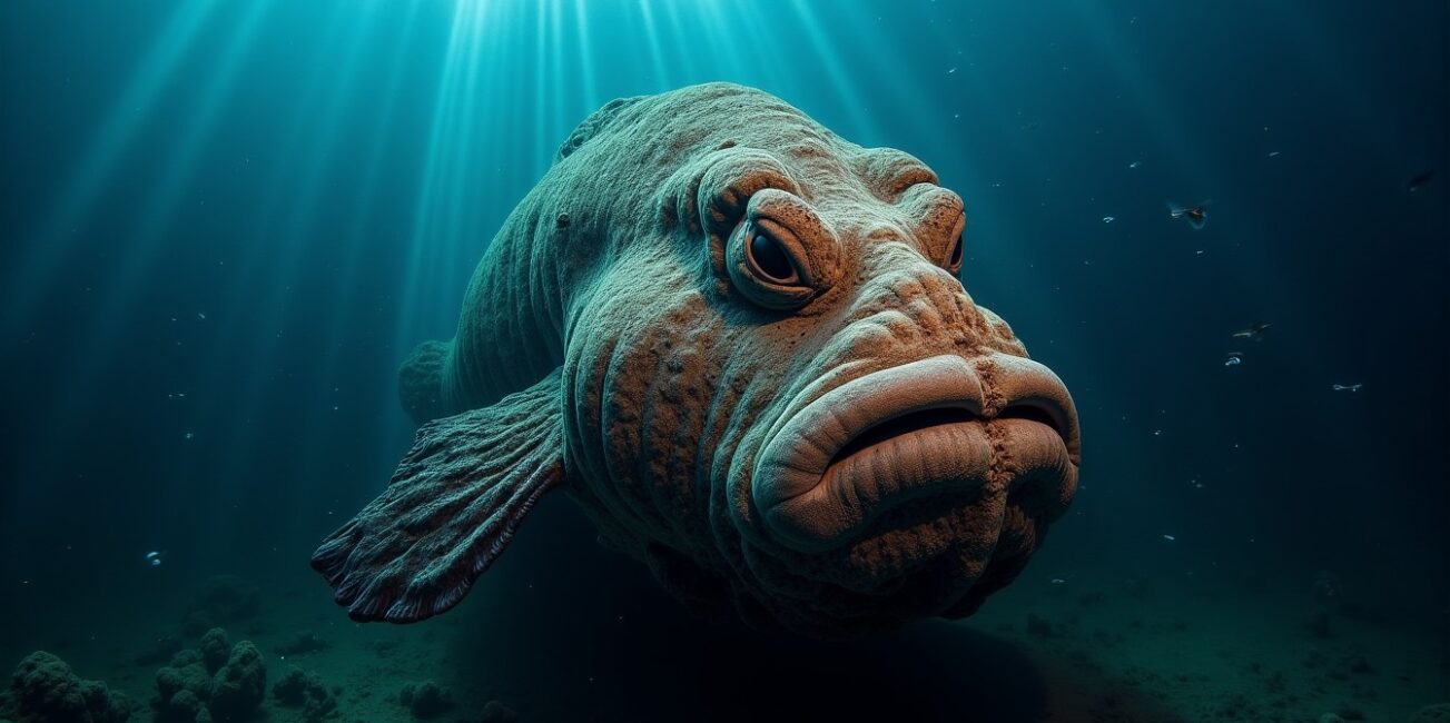 Une photo spectaculaire d’une lotte géante capturée dans les profondeurs de l’océan qui défie toute croyance !